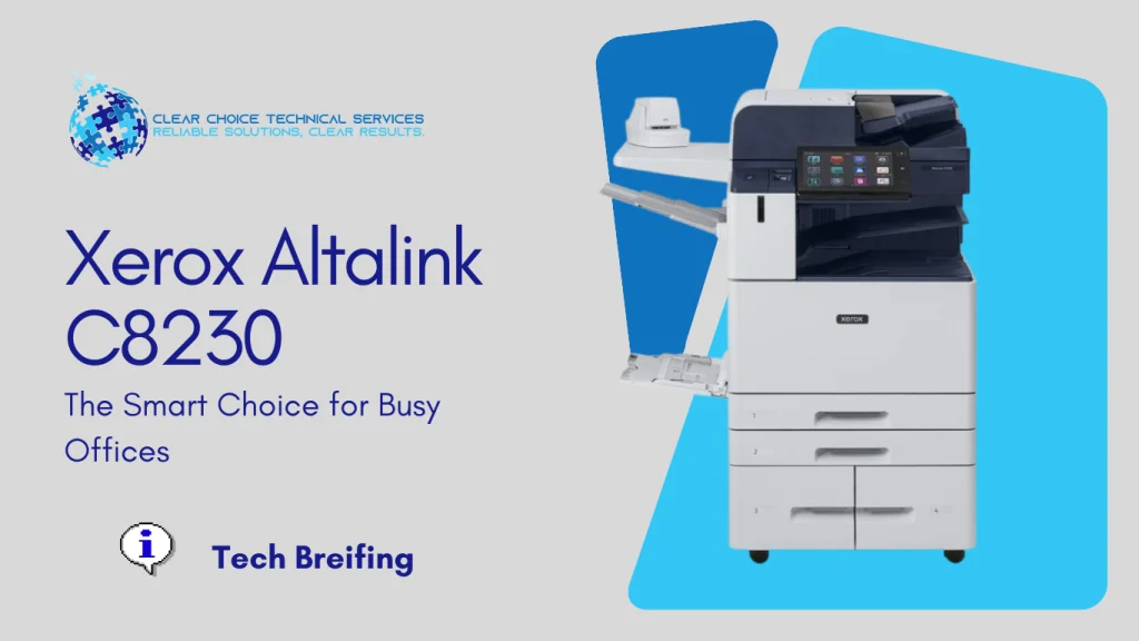 Xerox AltaLink C8230 multifunction printer featuring a 10.1-inch tablet-like interface and high-capacity trays at 3620 Weicker Dr, Fort Collins, CO.