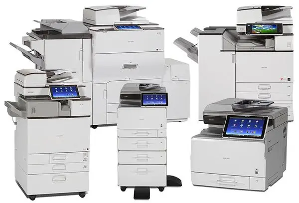 A diverse lineup of Ricoh and Sharp multi-function printers available for certified repair and hardware maintenance in Fort Collins.